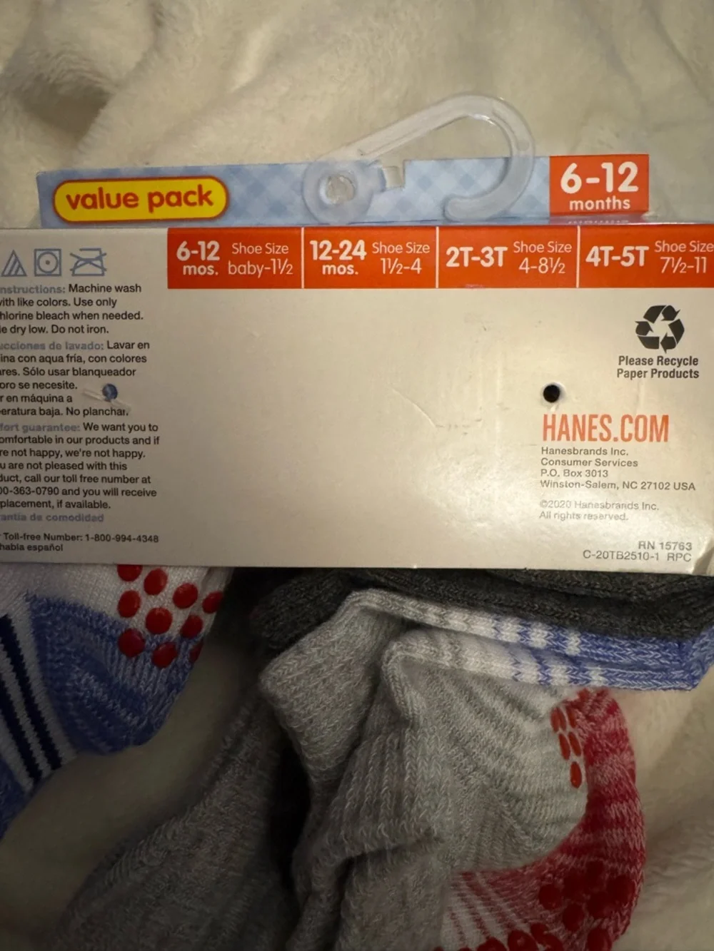 Hanes Infant Boys Low-Cut Sock Pack - 10 pk‎ with grippers